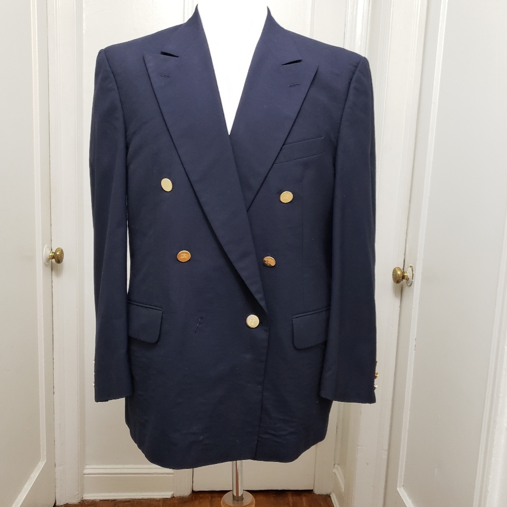 Burberry Double Breasted Navy Blazer
